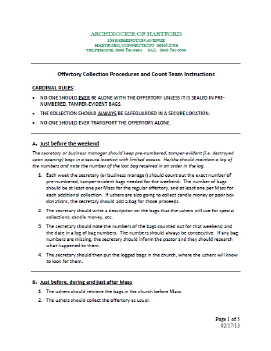 Offertory Collection Policy
